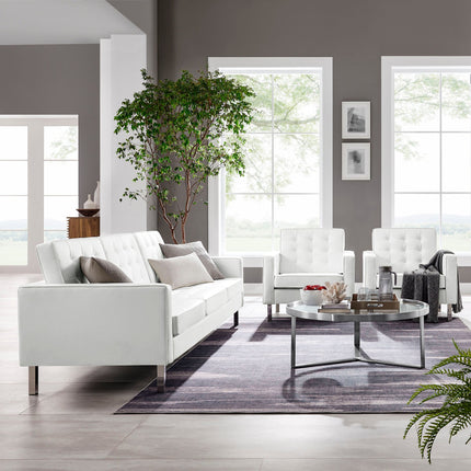 Modway EEI-4105 Loft 3-Piece Tufted Vegan Leather Furniture Set Modway