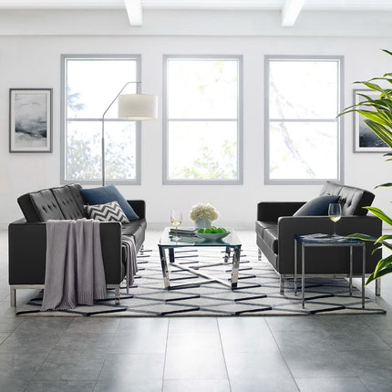 Modway EEI-4106 Loft 2-Piece Tufted Vegan Leather Furniture Set Modway
