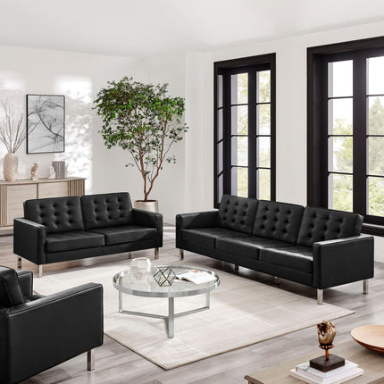 Modway EEI-4106 Loft 2-Piece Tufted Vegan Leather Furniture Set Modway