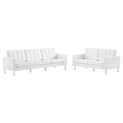Modway EEI-4106 Loft 2-Piece Tufted Vegan Leather Furniture Set Modway