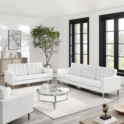 Modway EEI-4106 Loft 2-Piece Tufted Vegan Leather Furniture Set Modway