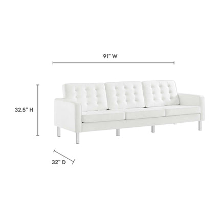 Modway EEI-4106 Loft 2-Piece Tufted Vegan Leather Furniture Set Modway