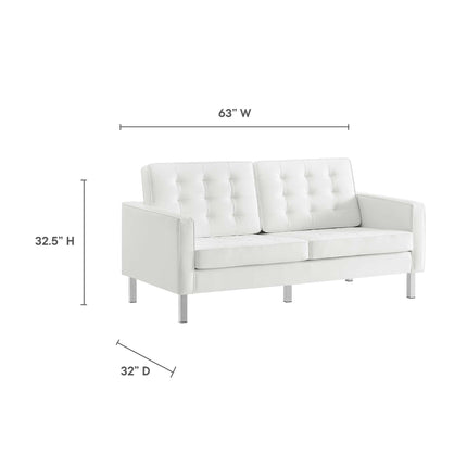 Modway EEI-4106 Loft 2-Piece Tufted Vegan Leather Furniture Set Modway