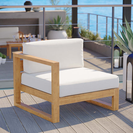 Modway EEI-4124 Upland Outdoor Patio Teak Wood Left-Arm Chair Modway