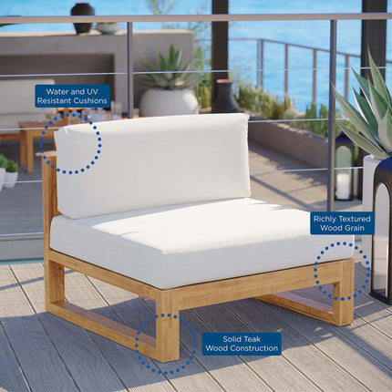 Modway EEI-4125 Upland Outdoor Patio Teak Wood Armless Chair Modway