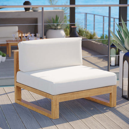 Modway EEI-4125 Upland Outdoor Patio Teak Wood Armless Chair Modway