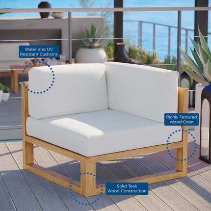 Modway EEI-4126 Upland Outdoor Patio Teak Wood Corner Chair Modway