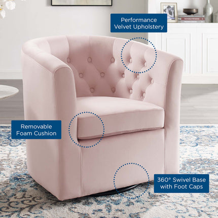 Modway EEI-4138 Prospect Tufted Performance Velvet Swivel Armchair Modway