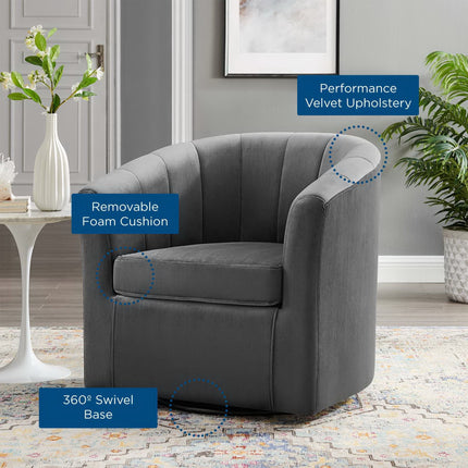 Modway EEI-4139 Prospect Performance Velvet Swivel Armchair Modway