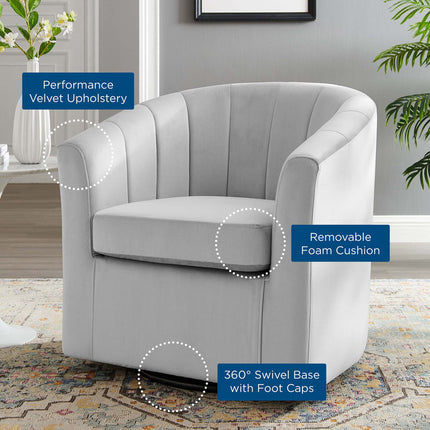 Modway EEI-4139 Prospect Performance Velvet Swivel Armchair Modway