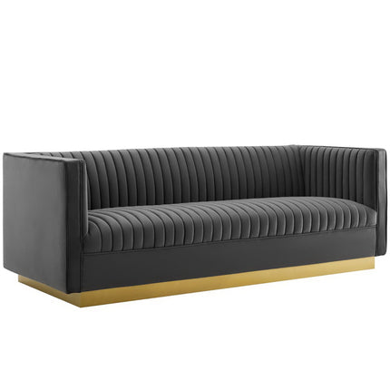 Modway EEI-4144 Sanguine 3 Piece Vertical Channel Tufted Upholstered Performance Velvet Set Modway