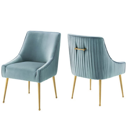 Modway EEI-4149 Discern Pleated Back Upholstered Performance Velvet Dining Chair Set of 2 Modway