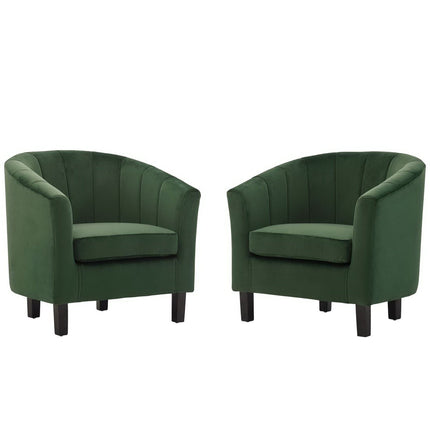 Modway EEI-4150 Prospect Channel Tufted Performance Velvet Armchair Set of 2 Modway