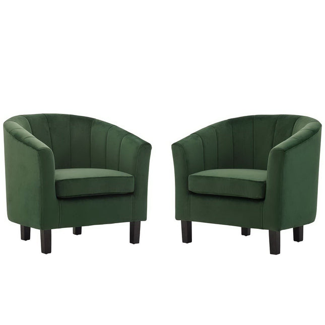 Modway EEI-4150 Prospect Channel Tufted Performance Velvet Armchair Set of 2 Modway