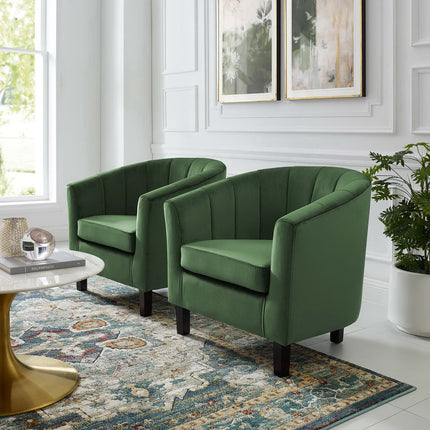 Modway EEI-4150 Prospect Channel Tufted Performance Velvet Armchair Set of 2 Modway