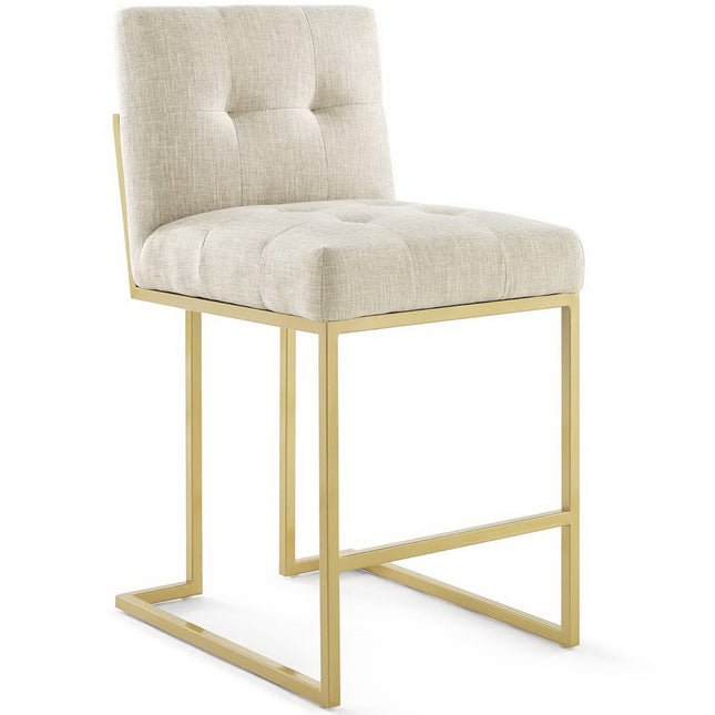 Modway EEI-4154 Privy Gold Stainless Steel Upholstered Fabric Counter Stool Set of 2 Modway