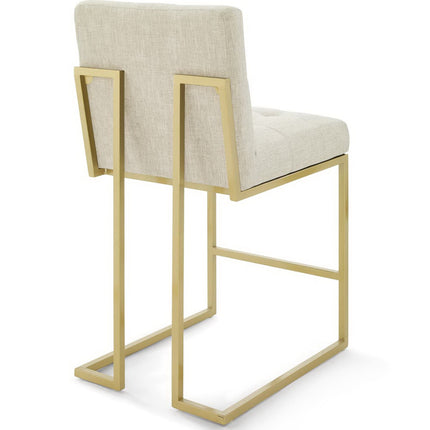 Modway EEI-4154 Privy Gold Stainless Steel Upholstered Fabric Counter Stool Set of 2 Modway