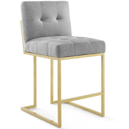 Modway EEI-4154 Privy Gold Stainless Steel Upholstered Fabric Counter Stool Set of 2 Modway