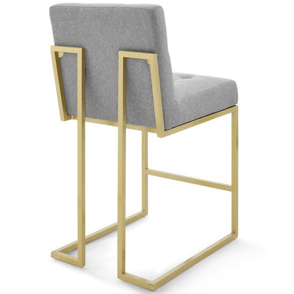 Modway EEI-4154 Privy Gold Stainless Steel Upholstered Fabric Counter Stool Set of 2 Modway