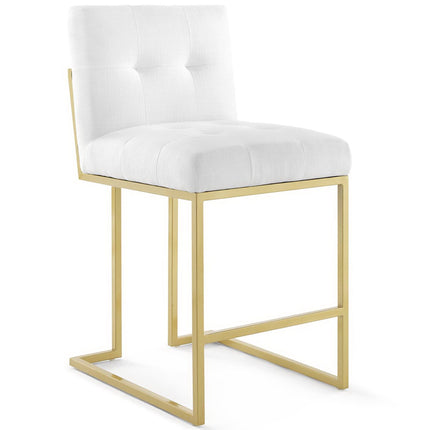 Modway EEI-4154 Privy Gold Stainless Steel Upholstered Fabric Counter Stool Set of 2 Modway