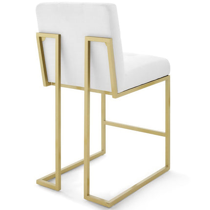 Modway EEI-4154 Privy Gold Stainless Steel Upholstered Fabric Counter Stool Set of 2 Modway