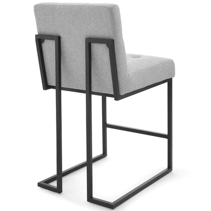 Modway EEI-4156 Privy Black Stainless Steel Upholstered Fabric Counter Stool Set of 2 Modway