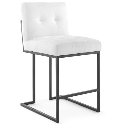 Modway EEI-4156 Privy Black Stainless Steel Upholstered Fabric Counter Stool Set of 2 Modway