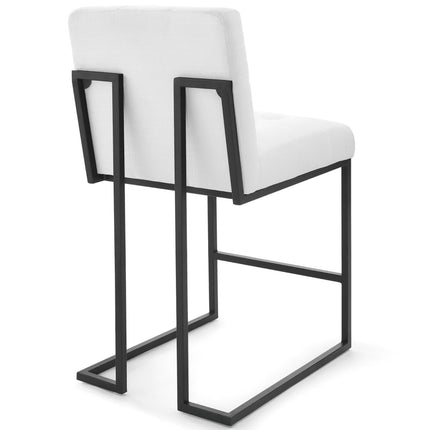 Modway EEI-4156 Privy Black Stainless Steel Upholstered Fabric Counter Stool Set of 2 Modway