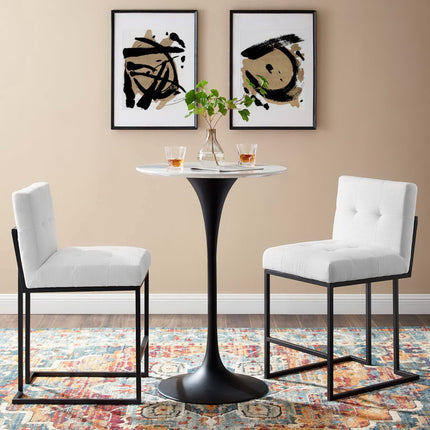 Modway EEI-4156 Privy Black Stainless Steel Upholstered Fabric Counter Stool Set of 2 Modway