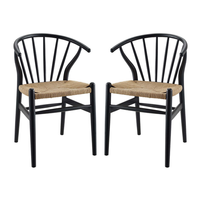 Modway EEI-4168 Flourish Spindle Wood Dining Side Chair Set of 2 Modway