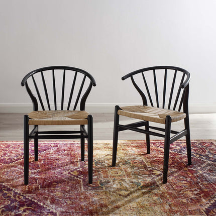 Modway EEI-4168 Flourish Spindle Wood Dining Side Chair Set of 2 Modway
