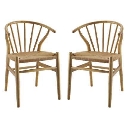 Modway EEI-4168 Flourish Spindle Wood Dining Side Chair Set of 2 Modway