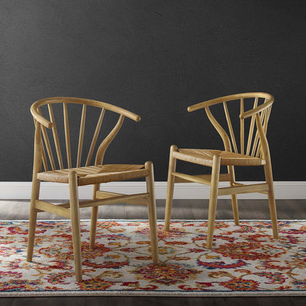 Modway EEI-4168 Flourish Spindle Wood Dining Side Chair Set of 2 Modway