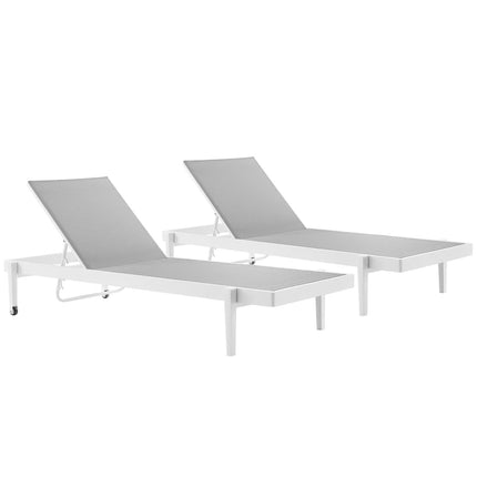 Modway EEI-4204 Charleston Outdoor Patio Aluminum Chaise Lounge Chair Set of 2 Modway
