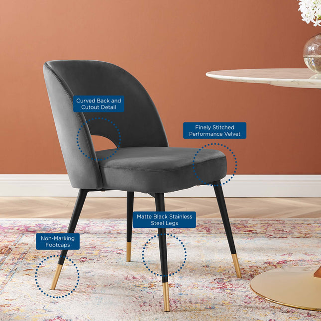 Modway EEI-4212 Rouse Performance Velvet Dining Side Chair Modway