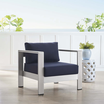 Modway EEI-4225 Shore Sunbrella® Fabric Aluminum Outdoor Patio Armchair - Plaza Home Decor