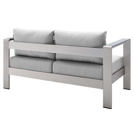 Modway EEI-4226 Shore Sunbrella® Fabric Aluminum Outdoor Patio Loveseat - Plaza Home Decor