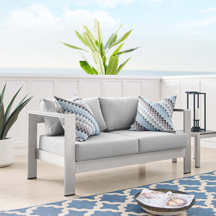 Modway EEI-4226 Shore Sunbrella® Fabric Aluminum Outdoor Patio Loveseat - Plaza Home Decor