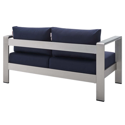 Modway EEI-4226 Shore Sunbrella® Fabric Aluminum Outdoor Patio Loveseat - Plaza Home Decor