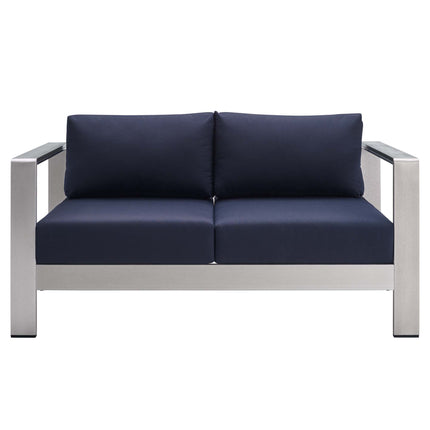 Modway EEI-4226 Shore Sunbrella® Fabric Aluminum Outdoor Patio Loveseat - Plaza Home Decor