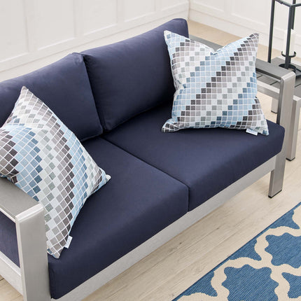 Modway EEI-4226 Shore Sunbrella® Fabric Aluminum Outdoor Patio Loveseat - Plaza Home Decor