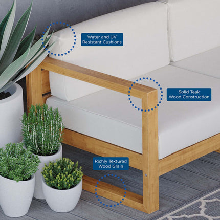Modway EEI-4257 Upland 4-Piece Outdoor Patio Teak Wood Furniture Set Modway