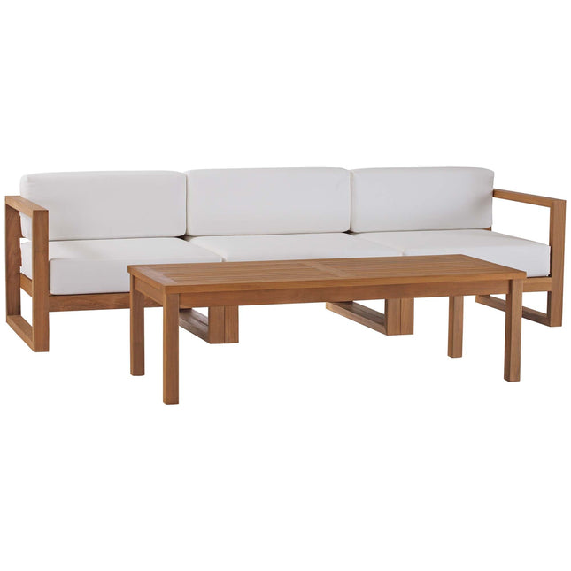 Modway EEI-4257 Upland 4-Piece Outdoor Patio Teak Wood Furniture Set Modway