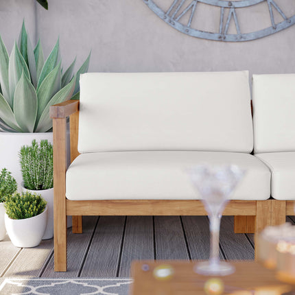 Modway EEI-4259 Bayport Outdoor Patio Teak Wood 2-Seater Loveseat Modway