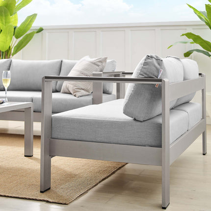 Modway EEI-4313 Shore 3 Piece Sunbrella® Fabric Outdoor Patio Aluminum Set Modway