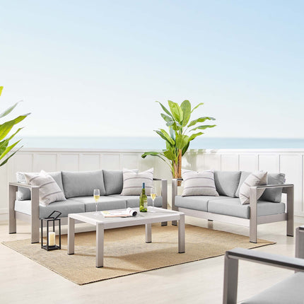 Modway EEI-4313 Shore 3 Piece Sunbrella® Fabric Outdoor Patio Aluminum Set Modway