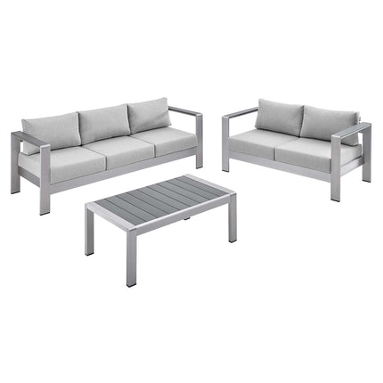 Modway EEI-4313 Shore 3 Piece Sunbrella® Fabric Outdoor Patio Aluminum Set Modway