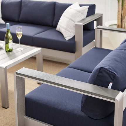 Modway EEI-4313 Shore 3 Piece Sunbrella® Fabric Outdoor Patio Aluminum Set Modway