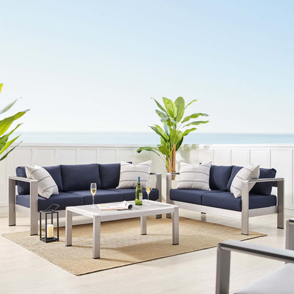 Modway EEI-4313 Shore 3 Piece Sunbrella® Fabric Outdoor Patio Aluminum Set Modway