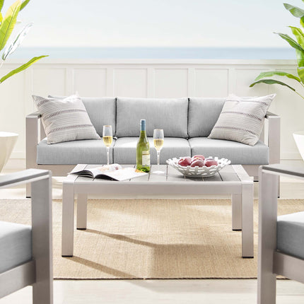 Modway EEI-4316 Shore 4 Piece Sunbrella® Fabric Outdoor Patio Aluminum Set Modway